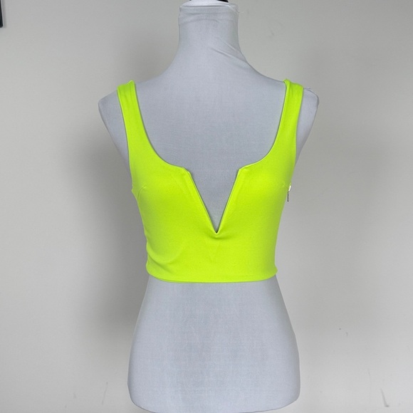 Unknown Tops - Vibrant Lime Green Crop Top Sz SM